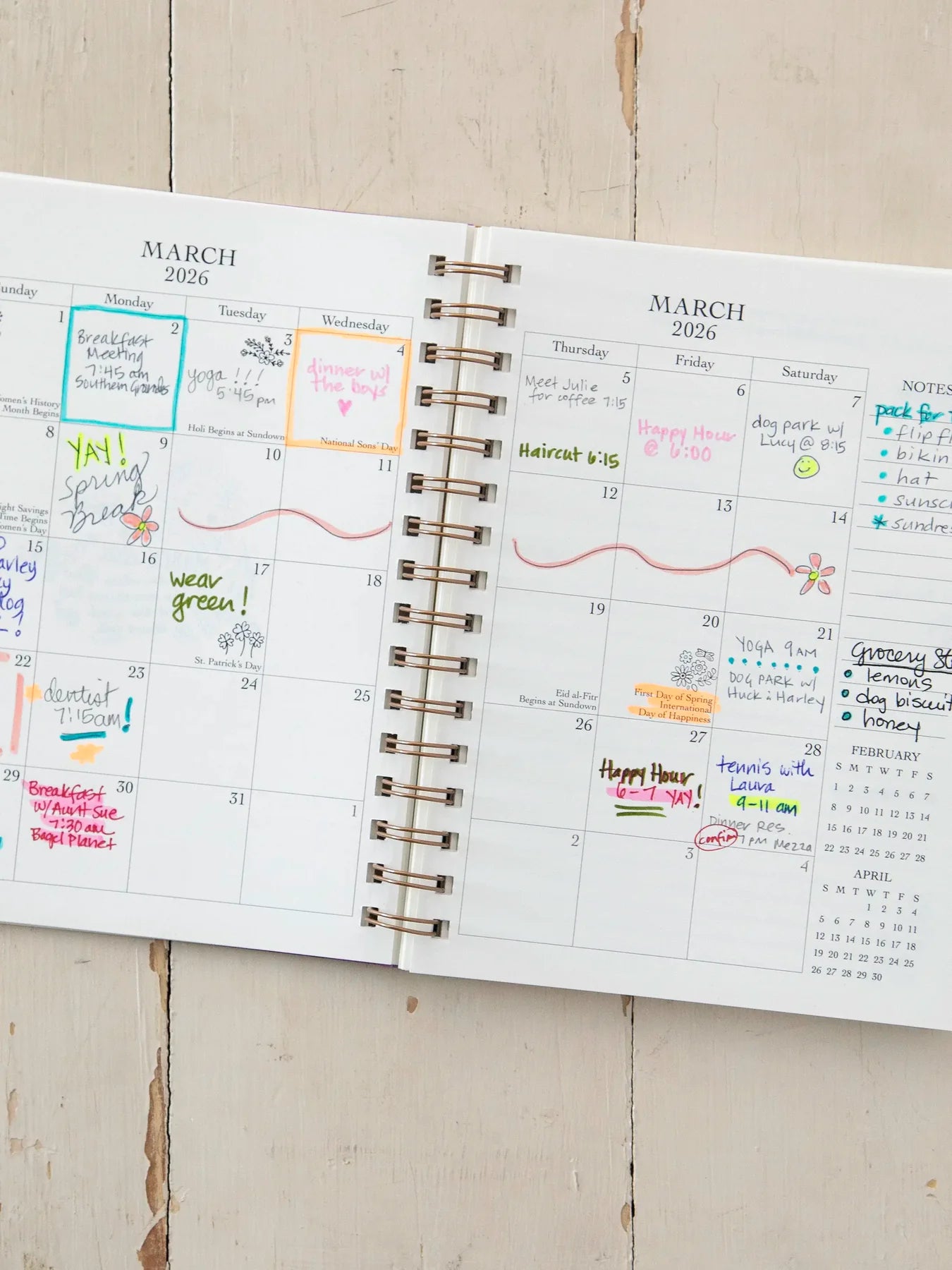 Natural Life 2026 12 Month Planner-Coffee