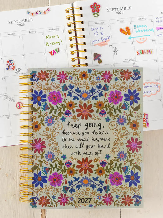 Natural Life 2026-27 17 Month Planner-Keep Going