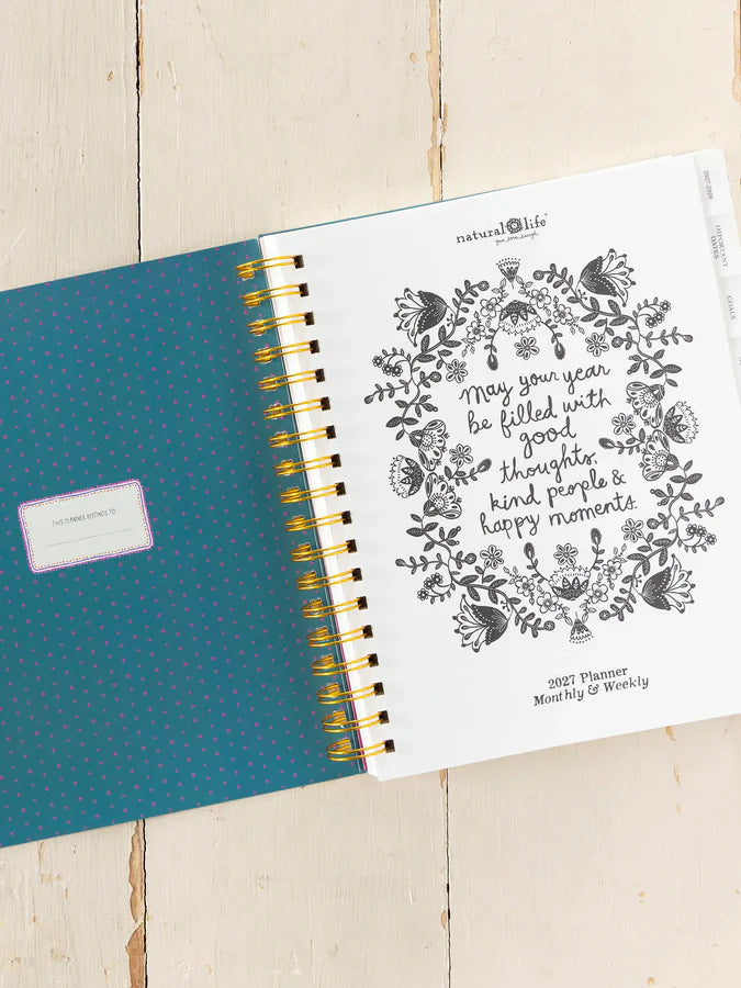 Natural Life 2026-27 17 Month Planner- Patchwork Be Happy
