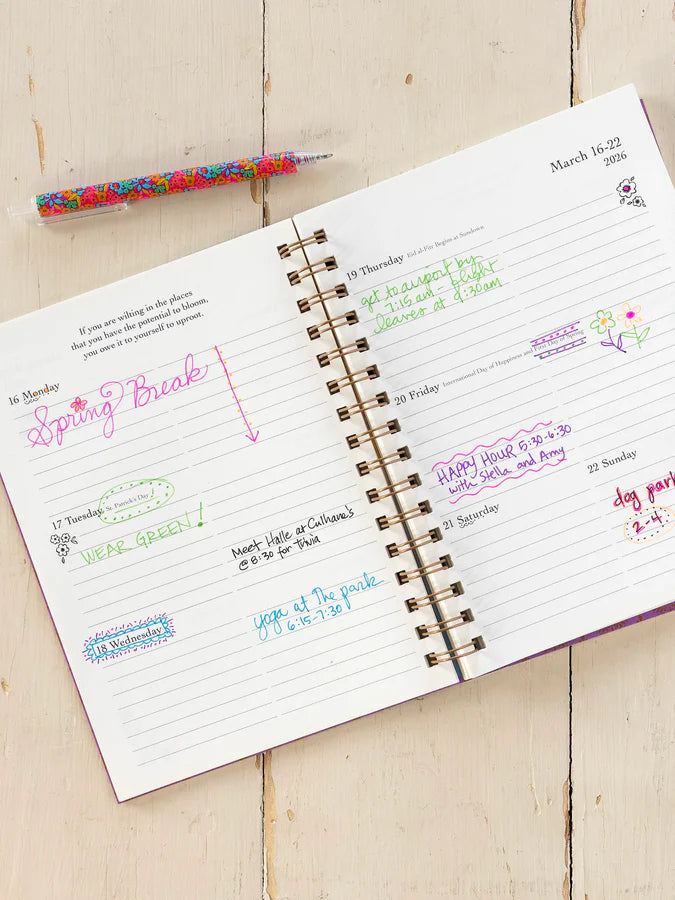 Natural Life 2026-27 17 Month Planner- Patchwork Be Happy