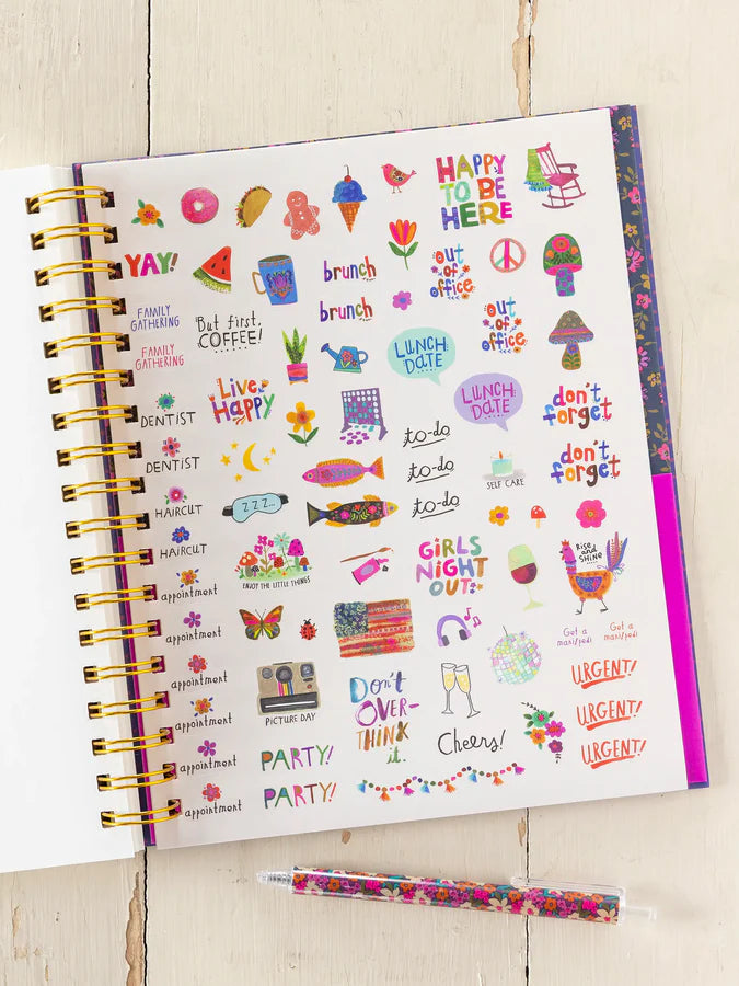 Natural Life 2026-27 17 Month Planner- Patchwork Be Happy