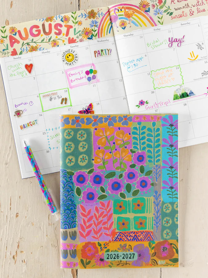 Natural Life 2026-27 Academic Planner-Turquoise Patchwork