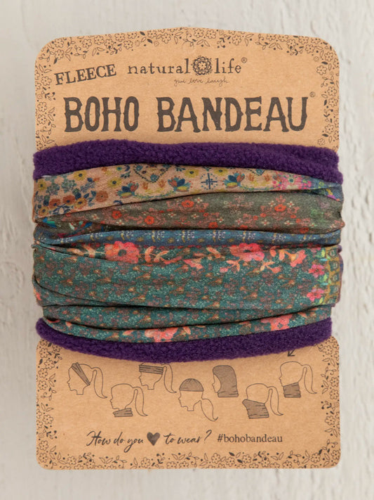 Natural Life Fleece Boho Bandeau® Headband-Vintage Patchwork