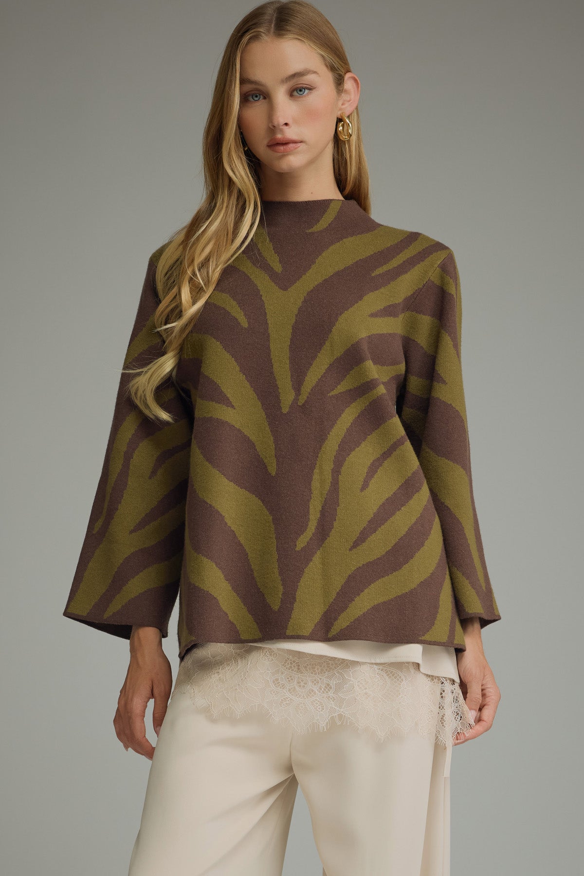 Entro Olive Printed Fashion Top