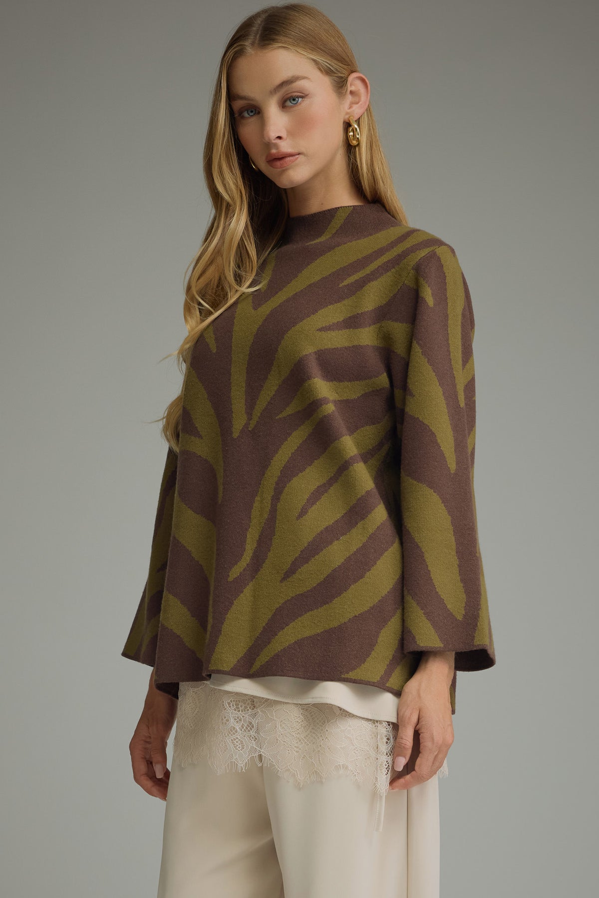 Entro Olive Printed Fashion Top