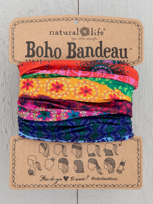 Natural Life Full Boho Bandeau® Headband-Multi Stripe