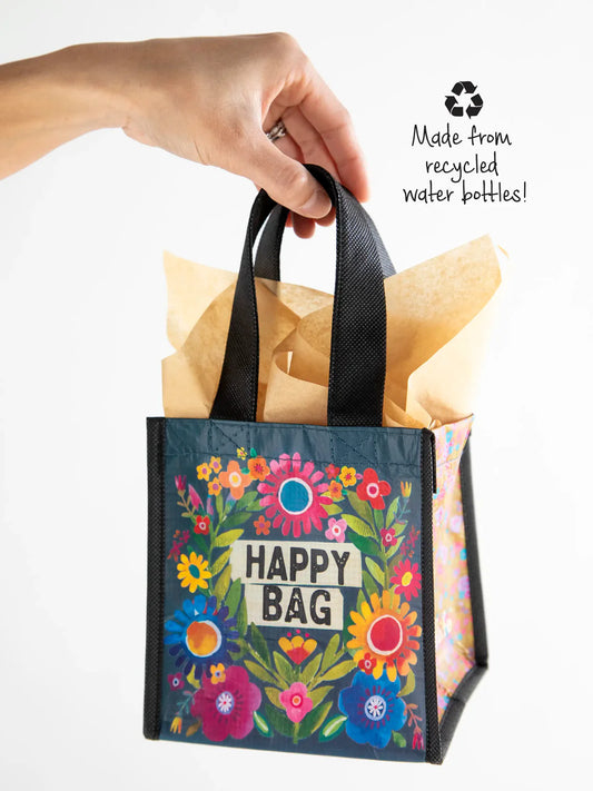 Natural Life Small Happy Bag-Black Floral