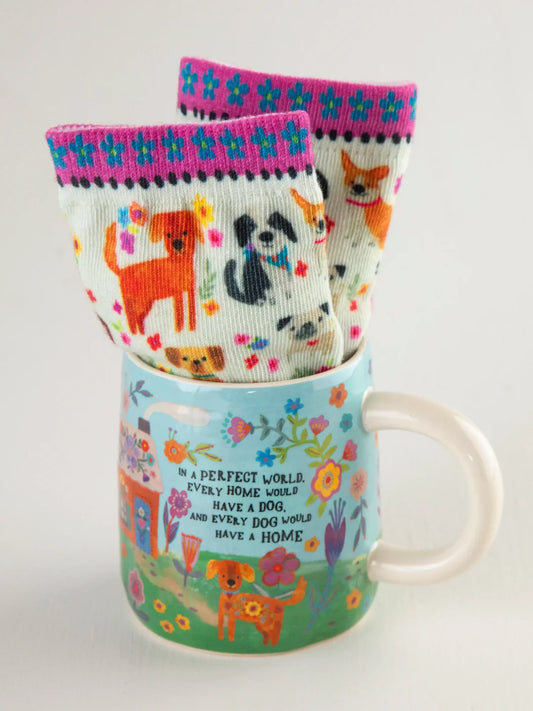 Natural Life Mug & Sock Set-Every Dog Has a Home