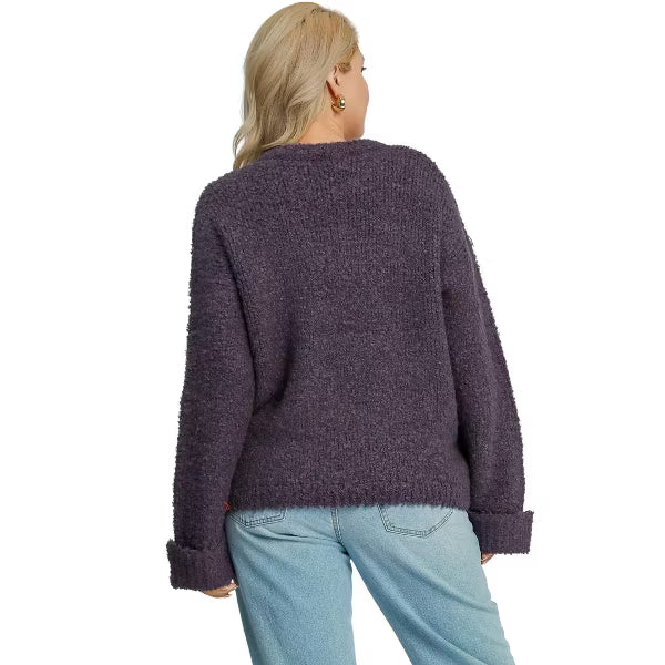 Umgee Fluffy Boucle Pullover Knit