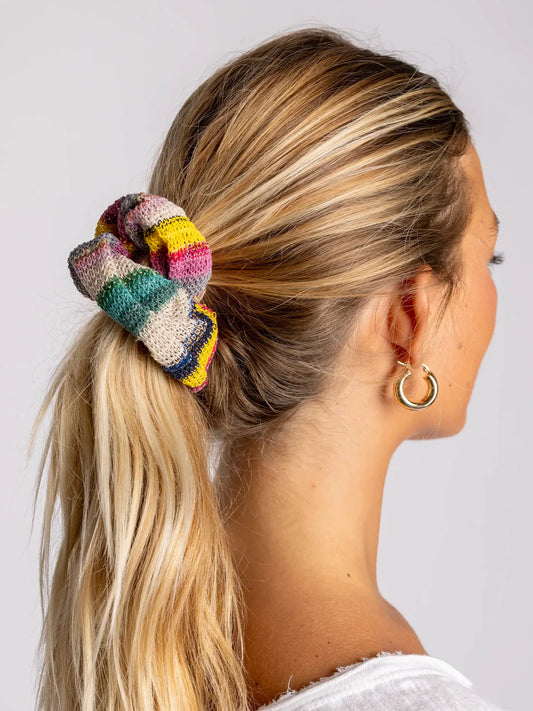 Natural Life Crochet Scrunchie-Rainbow