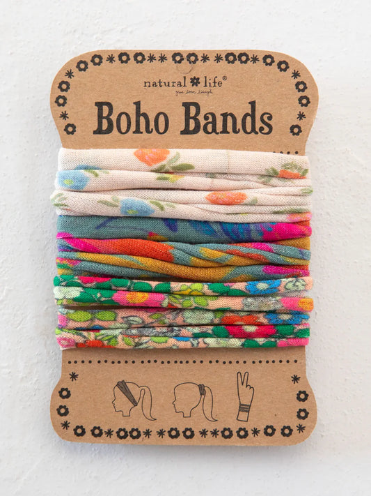 Natural Life Boho Bands Hair Ties, Set of 3-Cream Floral