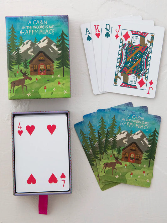 Natural Life Deck of Playing Cards-Cabin Happy Moose