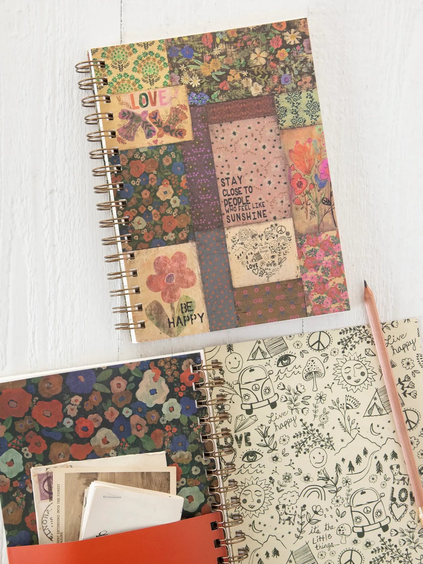 Natural Life Spiral Notebook-Patchwork Chirps