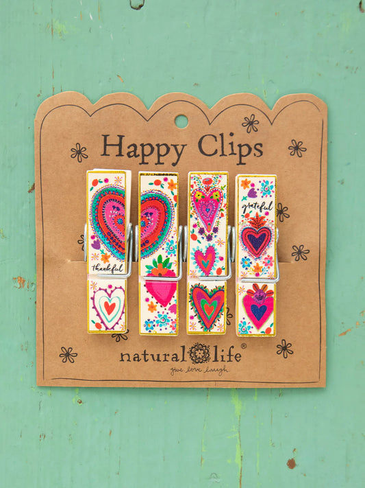Natural Life Happy Clips, Set of 4