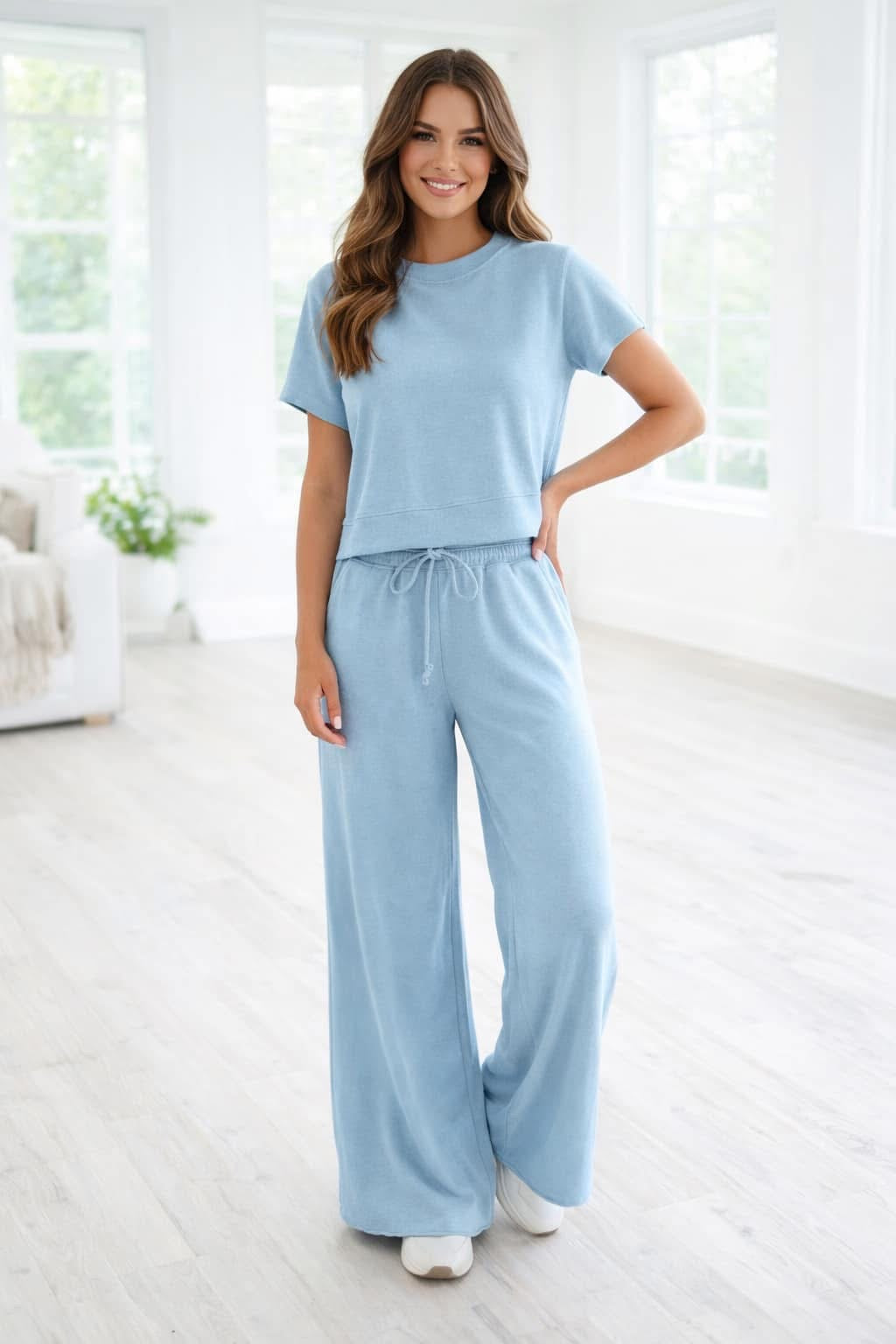 Blue Wide Leg 2pcs Set
