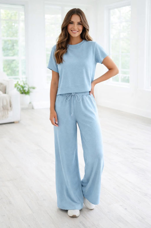 Blue Wide Leg 2pcs Set