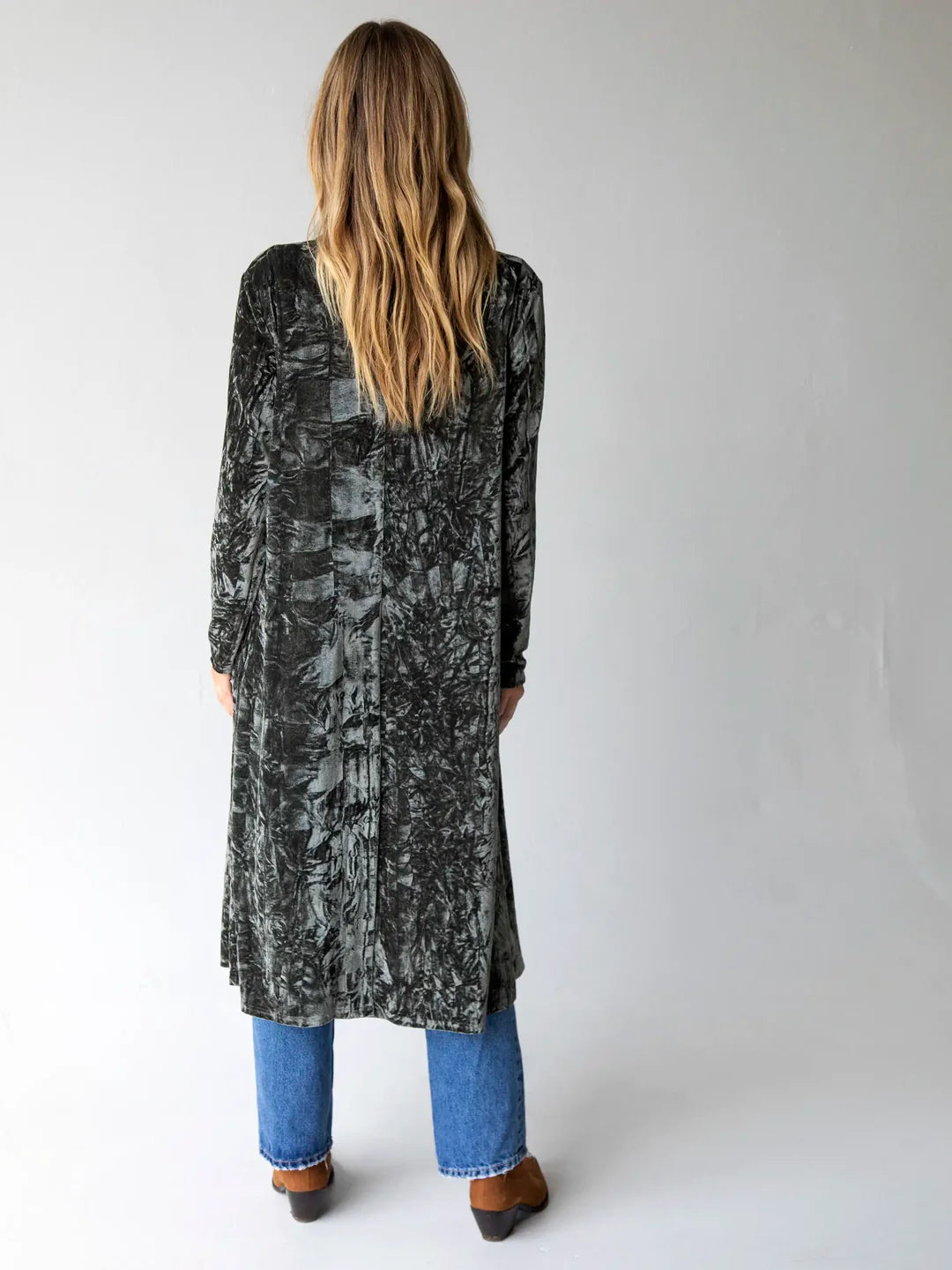 Natural Life Lennon Long Velvet Duster - Olive