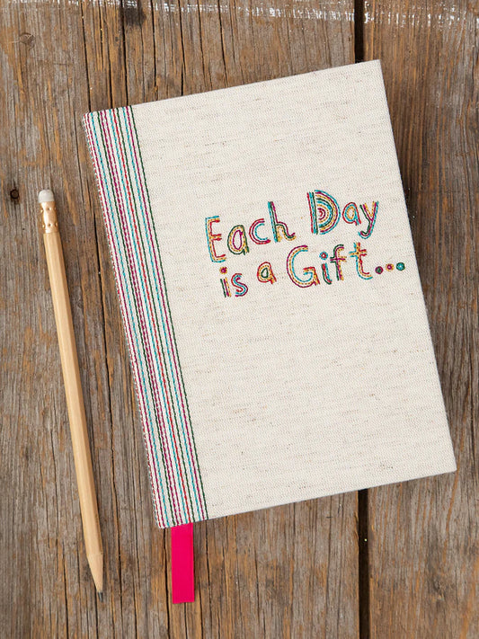 Natural Life Embroidered 5 Year Daily Journal-Each Day Is a Gift