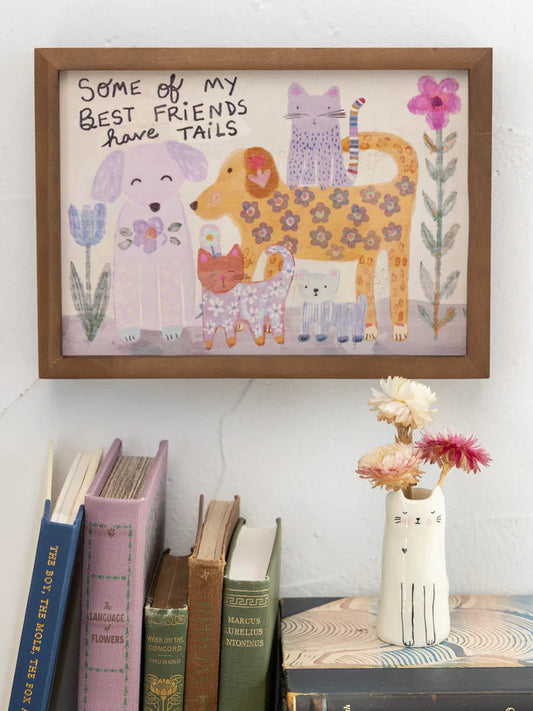 Natural Life Bungalow Box Sign- Best Friends Have Tails