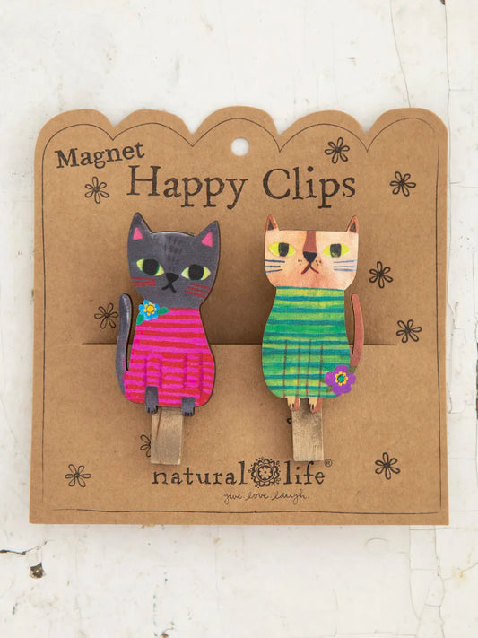 Natural Life Magnet Bag Clips-Cat, Set of 2