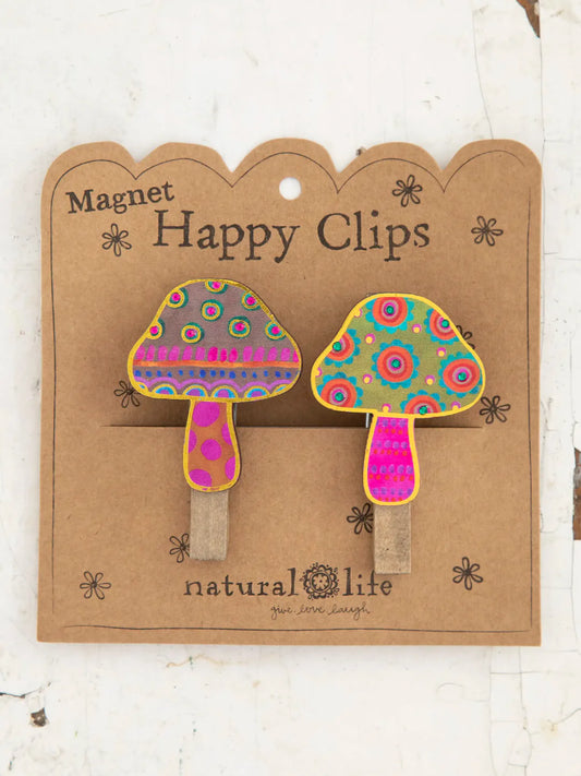 Natural Life Magnet Bag Clips-Mushroom, Set of 2