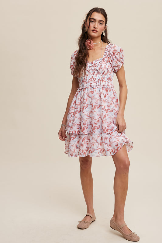 Floral Smocked Mini Dress