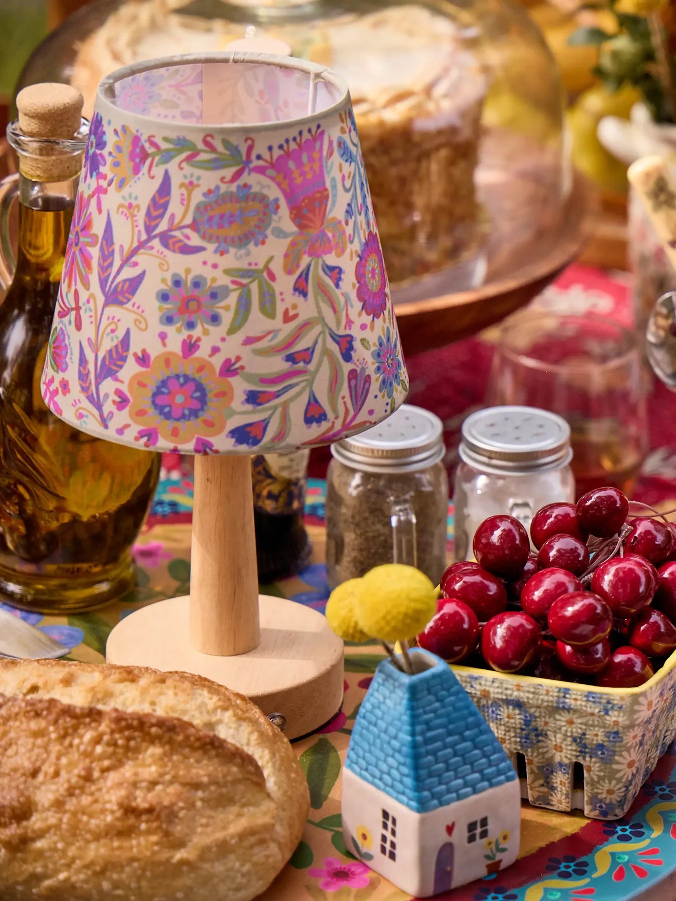 Natural Life Touch Lamp-Rainbow Cream Floral