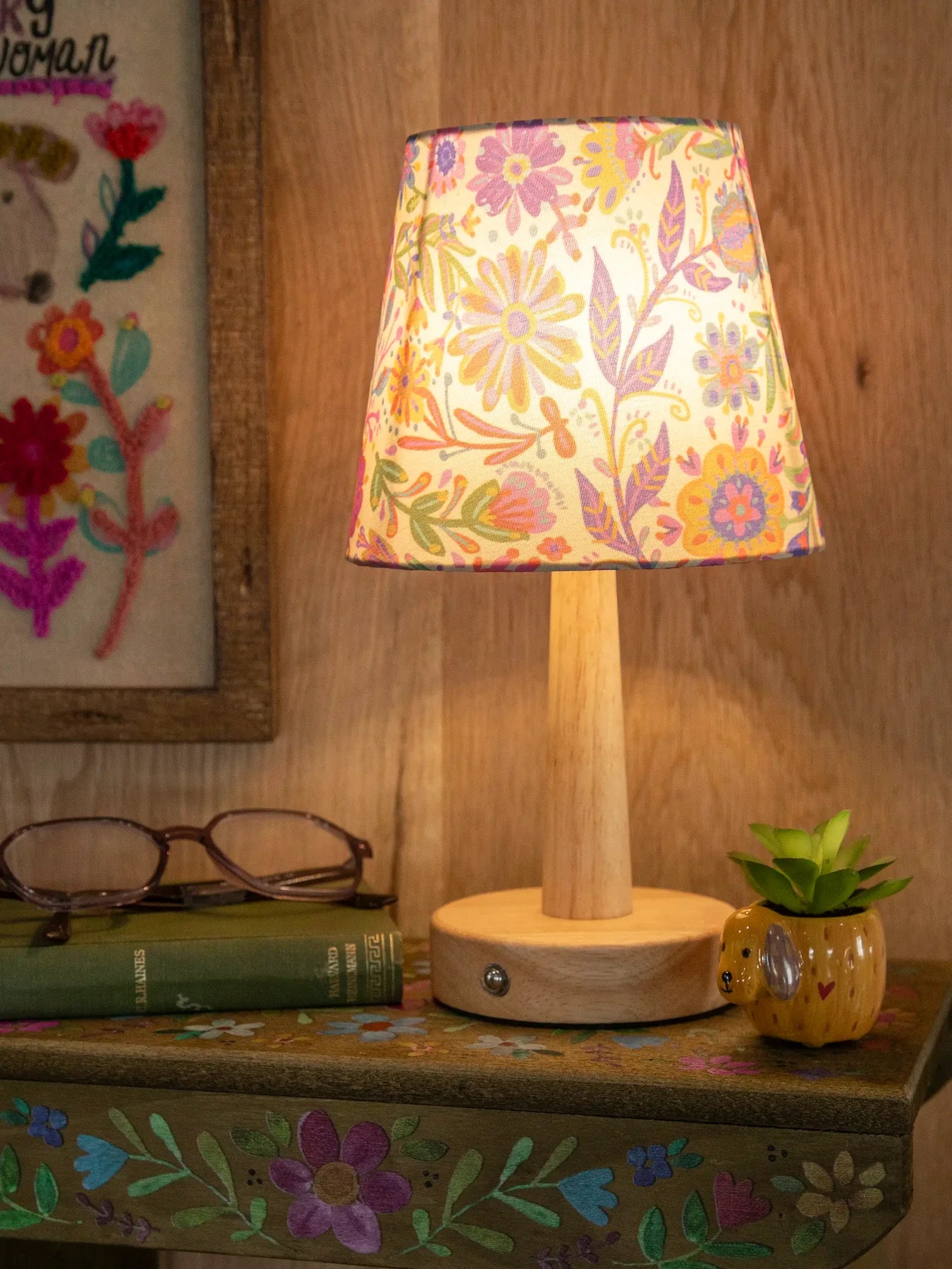 Natural Life Touch Lamp-Rainbow Cream Floral