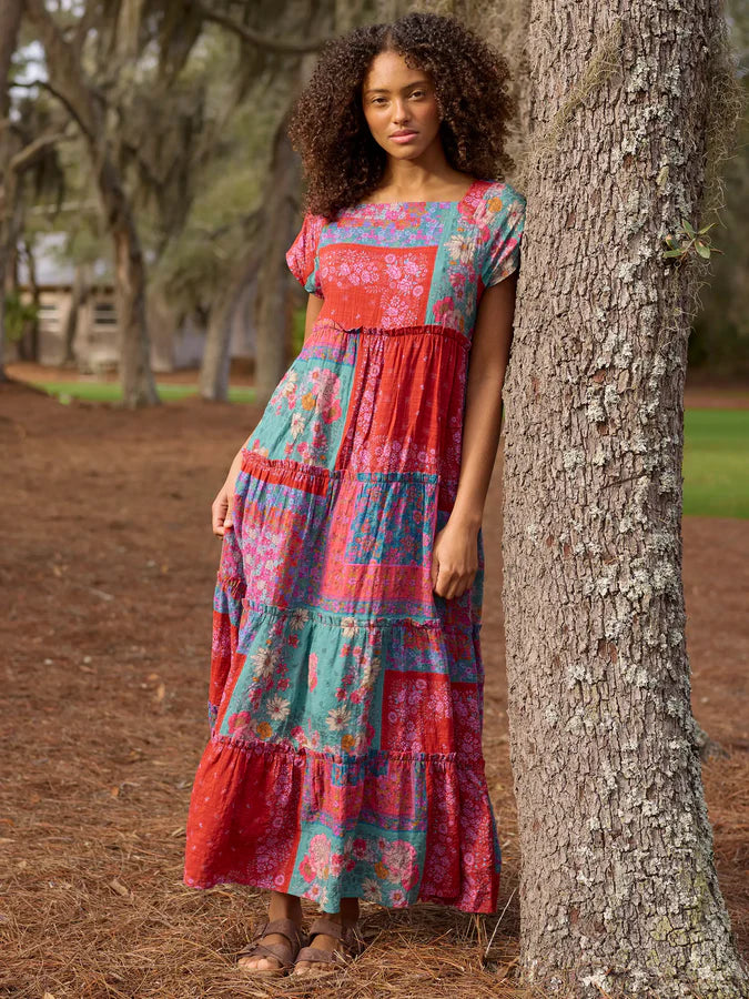 Natural Life Berkley Maxi Dress- Jewel Positano Scarf
