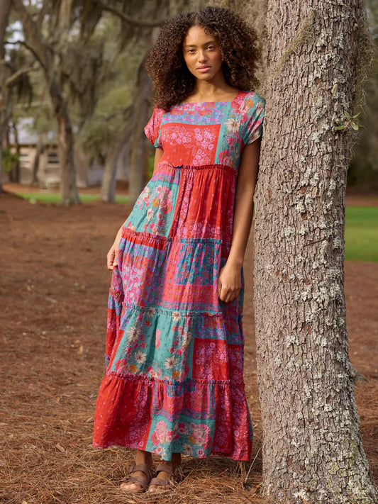 Natural Life Berkley Maxi Dress- Jewel Positano Scarf