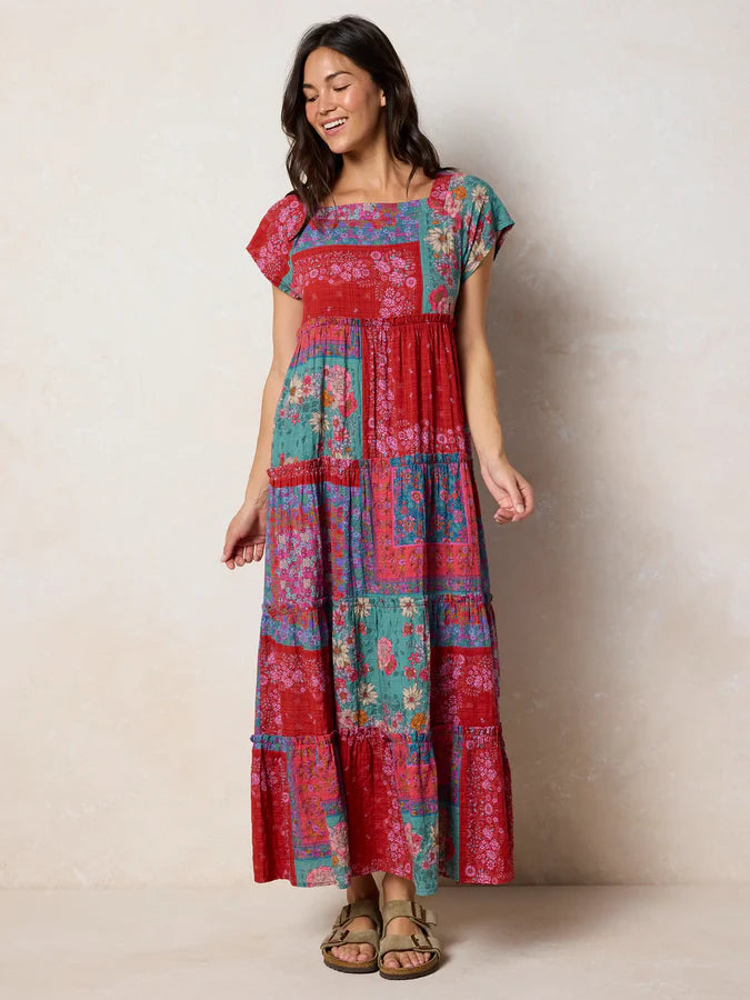 Natural Life Berkley Maxi Dress- Jewel Positano Scarf