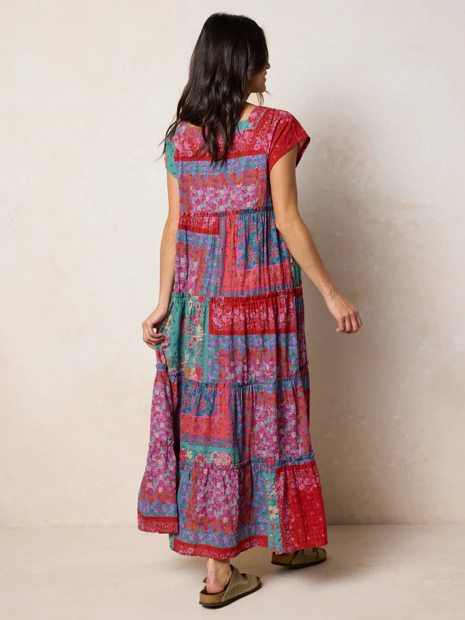Natural Life Berkley Maxi Dress- Jewel Positano Scarf