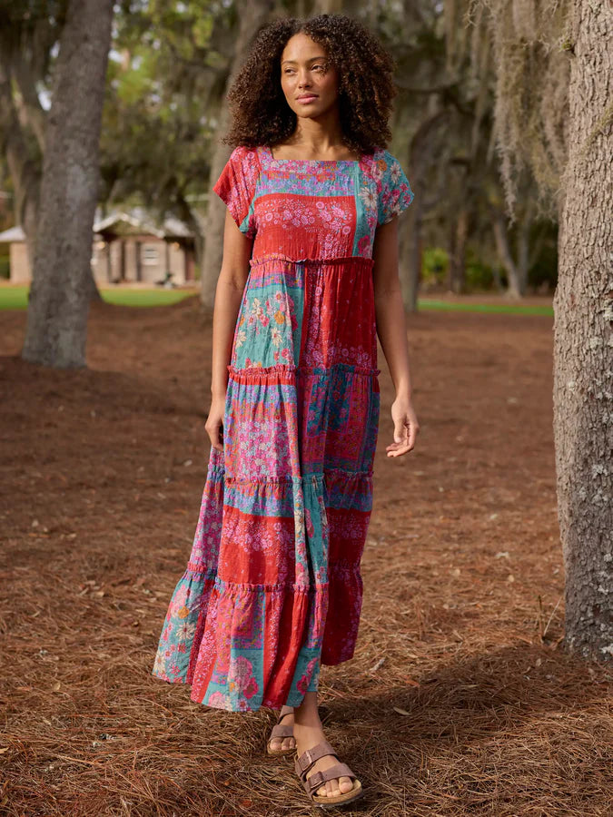 Natural Life Berkley Maxi Dress- Jewel Positano Scarf