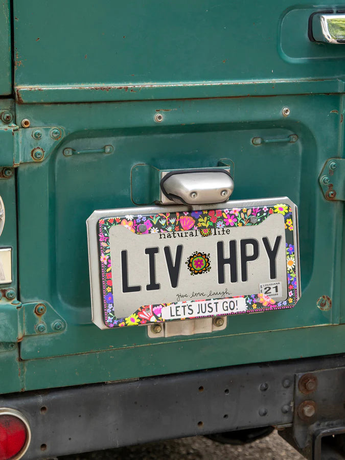 Natural Life License Plate Frame- Let's Just Go