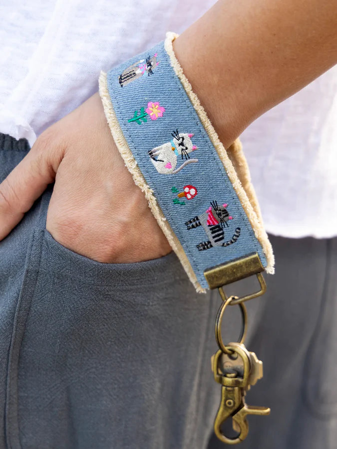 Natural Life Embroidered Key Chain- Cats