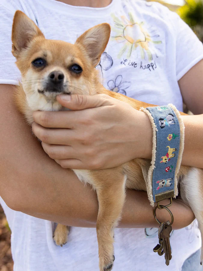 Natural Life Embroidered Key Chain- Dogs