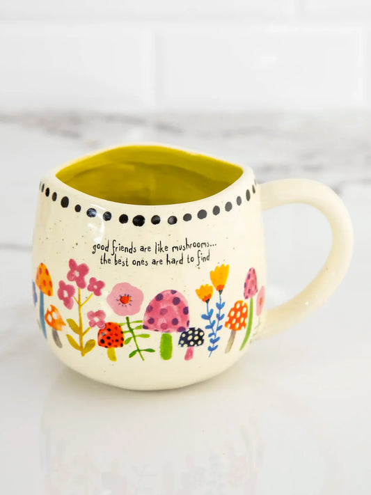 Natural Life Artisan Mushroom Mug - Good Friends