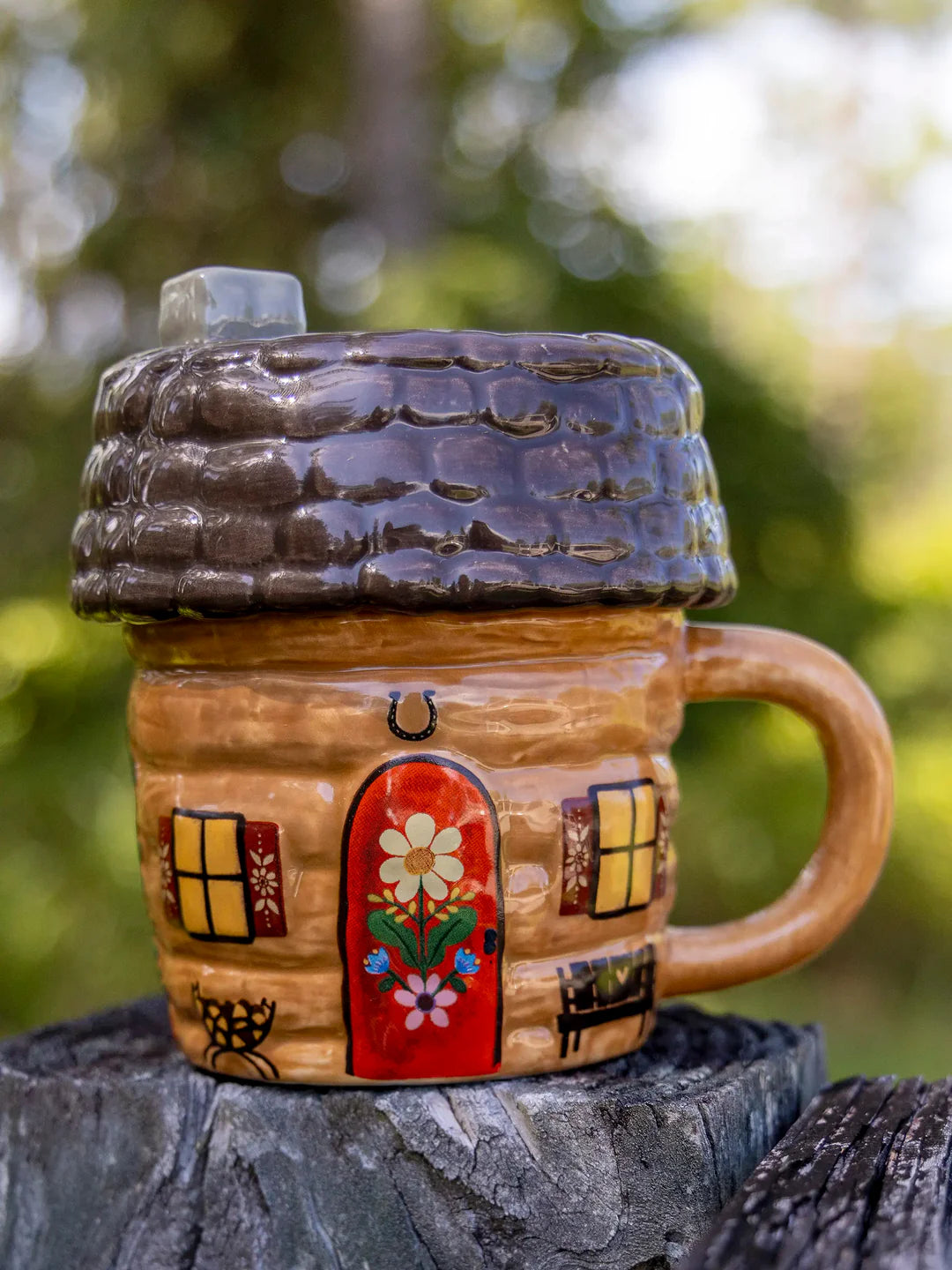 Natural Life Lidded Mug-Cup of Cozy Cabin