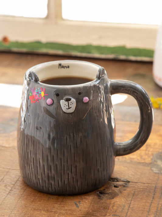 Natural Life Folk Art Coffee Mug-Mimi The Mama Bear