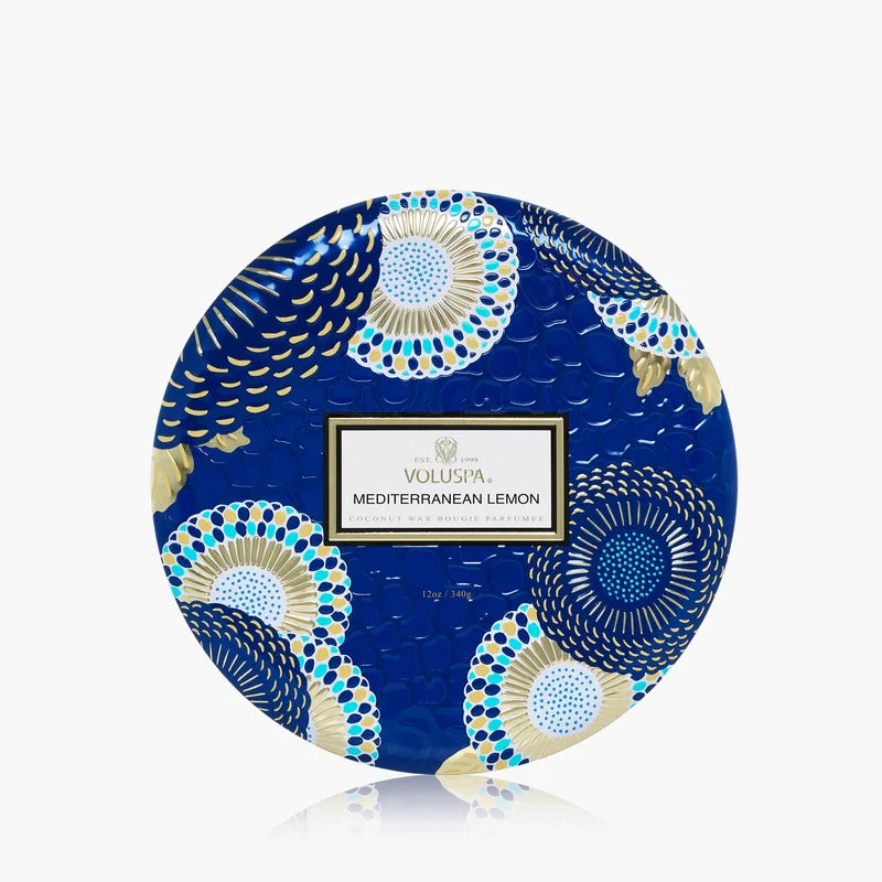 Voluspa Mediterranean Lemon 3 Wick Tin Candle