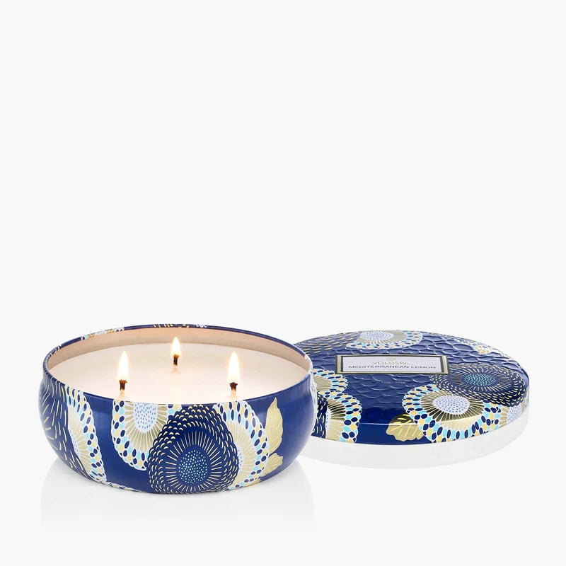 Voluspa Mediterranean Lemon 3 Wick Tin Candle