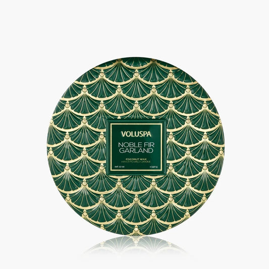 Voluspa Noble Fir Garland 3 Wick Tin Candle