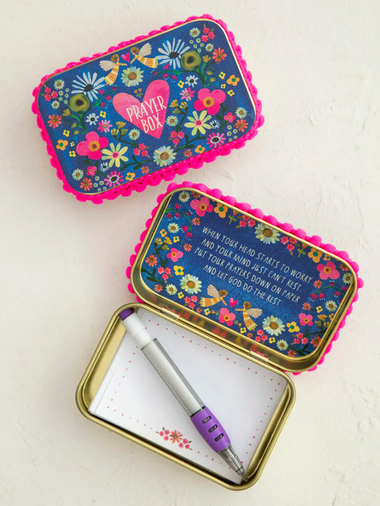 Natural Life Tin Prayer Box - Denim