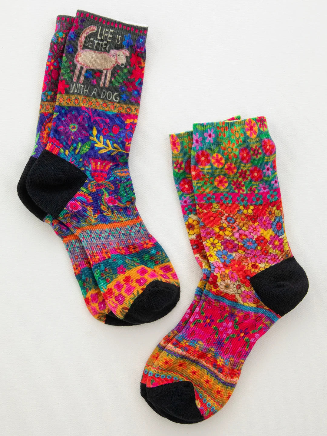 Natural Life Printed Better with a Dog Weekend Sock Set, Set of 2