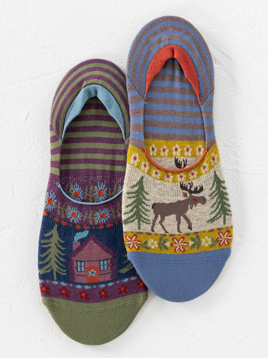 Natural Life No Show Socks, Set of 2-Tan Moose