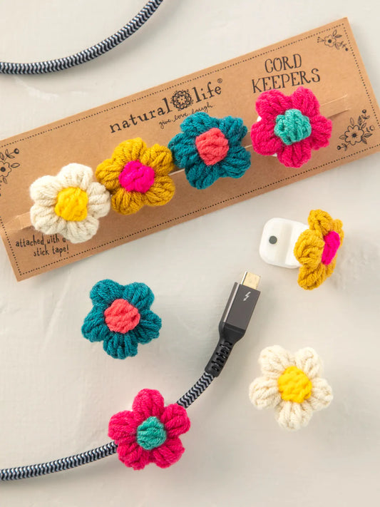 Natural Life Cord Keepers, Set of 4-Multicolored