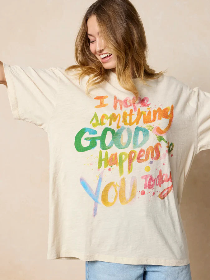 Natural Life- Life Is A Canvas Cotton Tee-Hope Something Good Happens