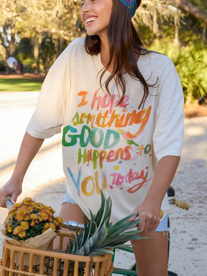 Natural Life- Life Is A Canvas Cotton Tee-Hope Something Good Happens