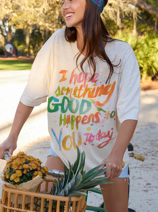 Natural Life- Life Is A Canvas Cotton Tee-Hope Something Good Happens