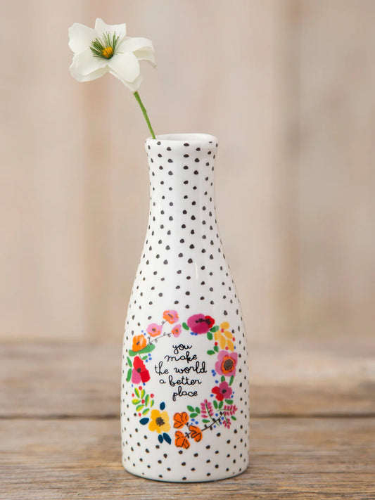 Natural Life Ceramic Bud Vase-You Make the World Better